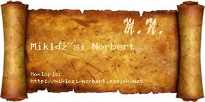 Miklósi Norbert névjegykártya