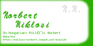 norbert miklosi business card